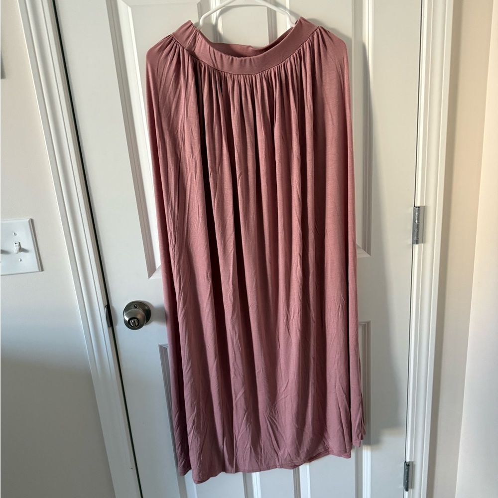 Boohoo Dusty Rose Midi Skirt